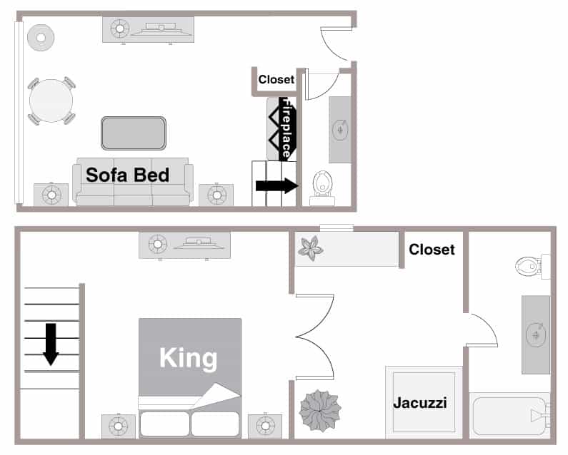 Floor Plan of the Mountain Loft Suite